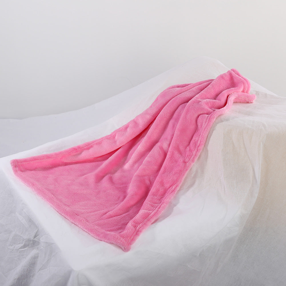 Super Soft Solid Color Thickened Warm Flannel Blanket Sofa Bedroom Throw Rug