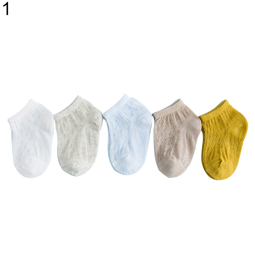 5 Pairs Baby Infants Summer Cotton Mesh Breathable Soft Ultrathin Short Socks
