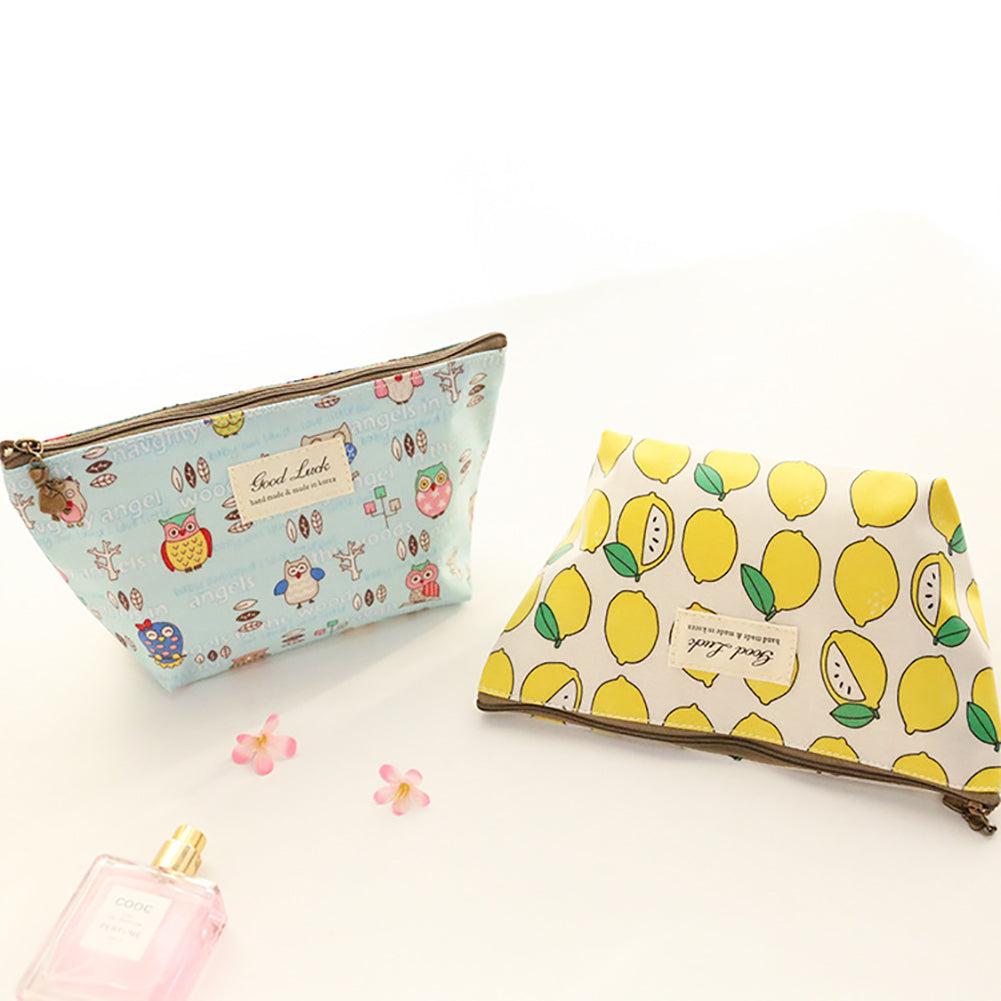 Cartoon Fruit Animals Women Cosmetic Make up Storage Bag Organizer Zipper Pouch