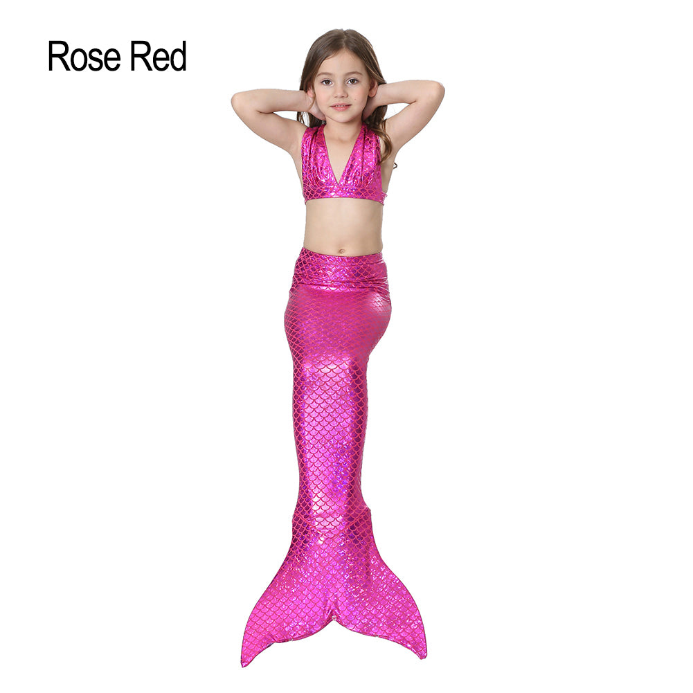Little Girls Swimming Mermaid Tail Cosplay Swim Bikini Set Costume Sexy Swimwear