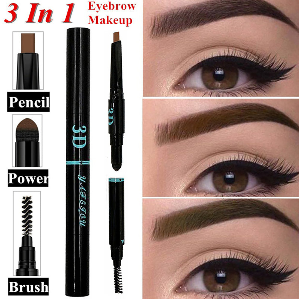 3 in 1 Eyebrow Pencil Brush Powder Women's Beauty Makeup Cosmetic Gift