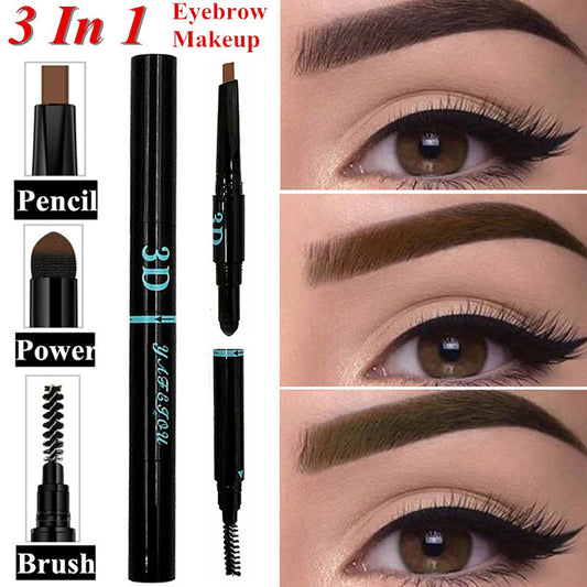 3 in 1 Eyebrow Pencil Brush Powder Women's Beauty Makeup Cosmetic Gift