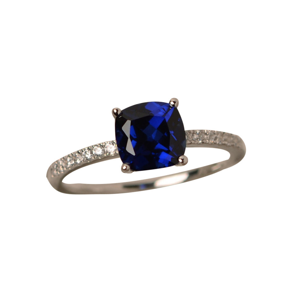 Fashion Rhinestone Women Club Date Finger Jewelry Square Faux Topaz Slim Ring