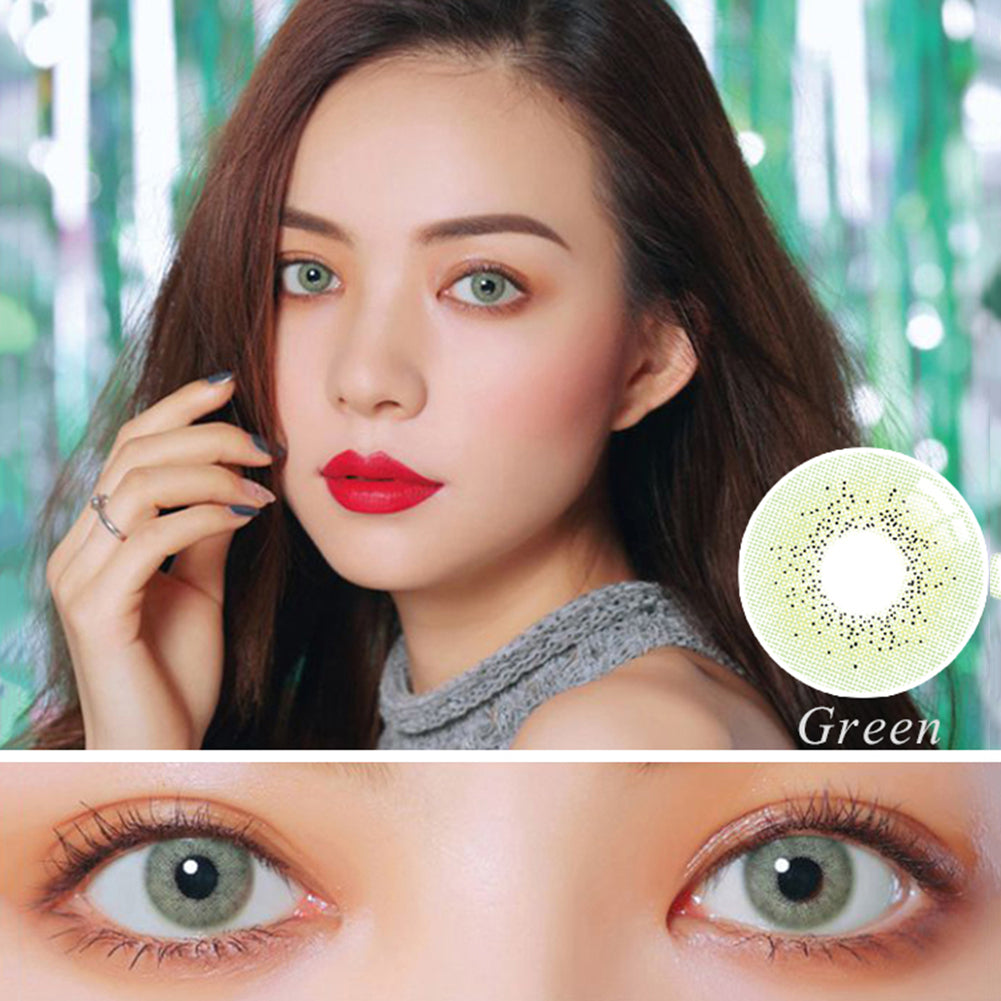 1Pair 1Year Fashion Unisex Blue Sky Gray Jade Green Coloured Contact Lens Lenses