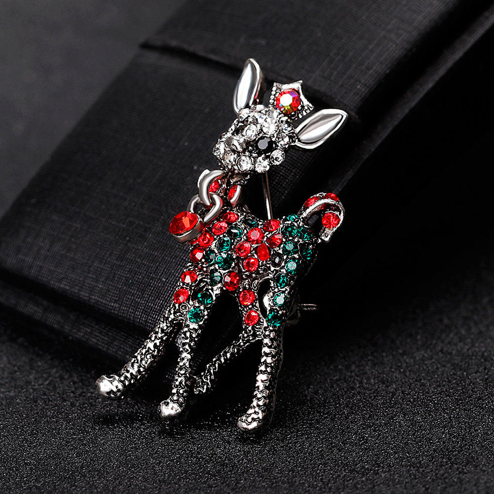 Wedding Bridal Bouquet Brooch Pin Women Silver Golden Tone Xmas Deer Brooch Gift