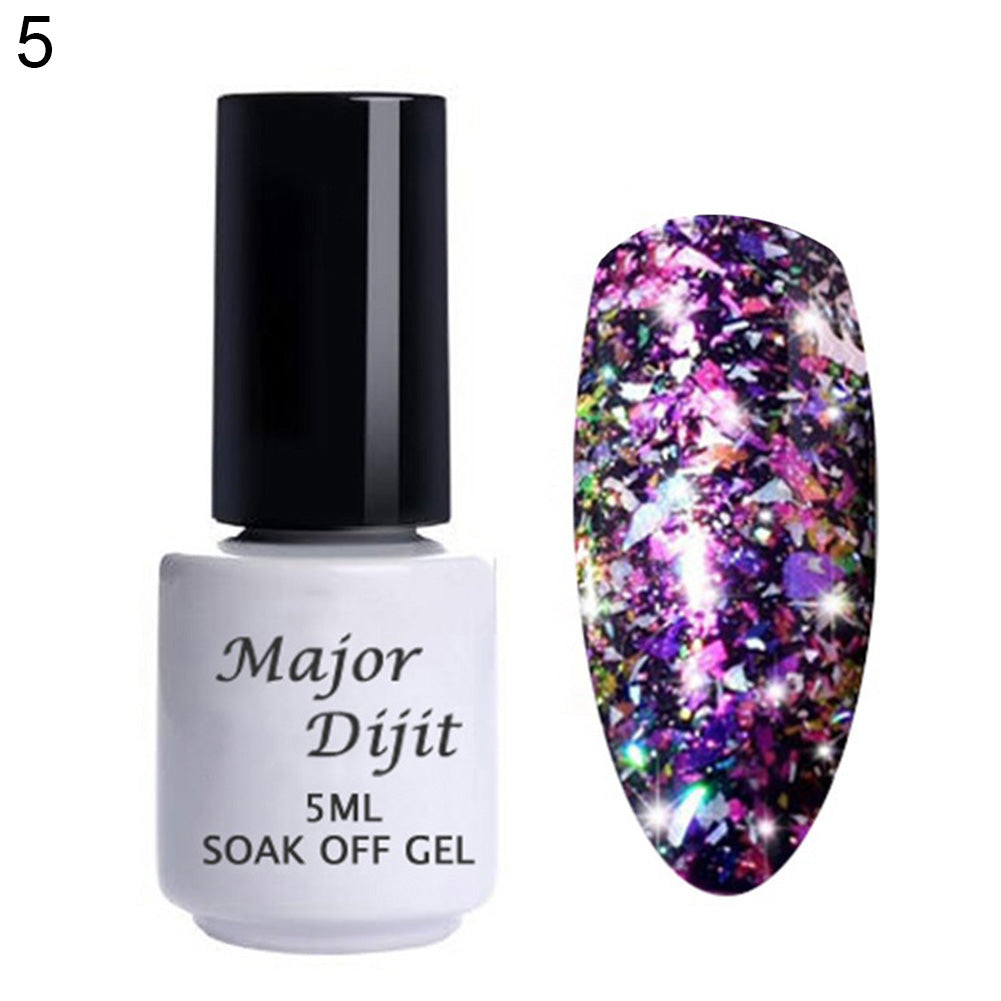 5ml Women Finger Nail Art Gel Polish Glittering UV LED Lacquer Soak Off Varnish