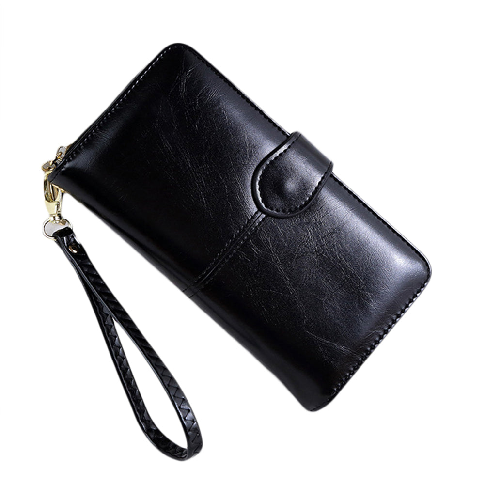 Women Fashion Faux Leather Purse Cash Card Storage Large Capacity Long Wallet