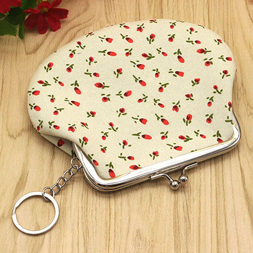 Women's Lovely Floral Pattern Card Change Holder Mini Wallet Clutch Coin Purse