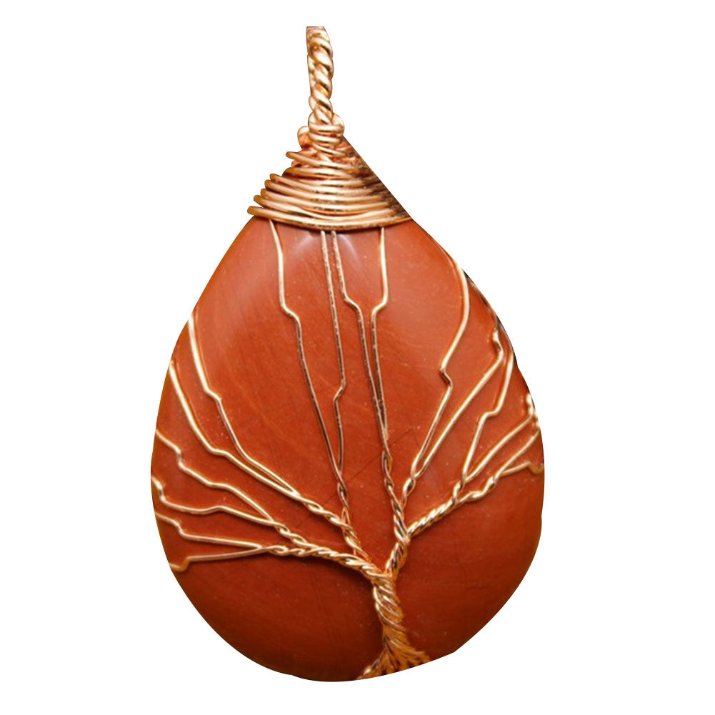 Natural Stone Waterdrop Shape Pendant Charm Necklace Jewelry DIY Accessory