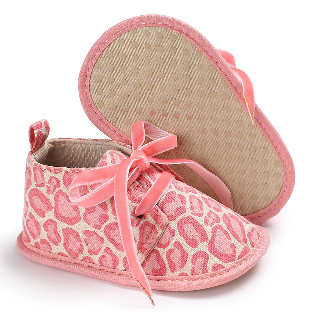 Baby Toddler Boy Girl Leopard Print Canvas Anti-Slip Sneakers Walking Shoes Crib