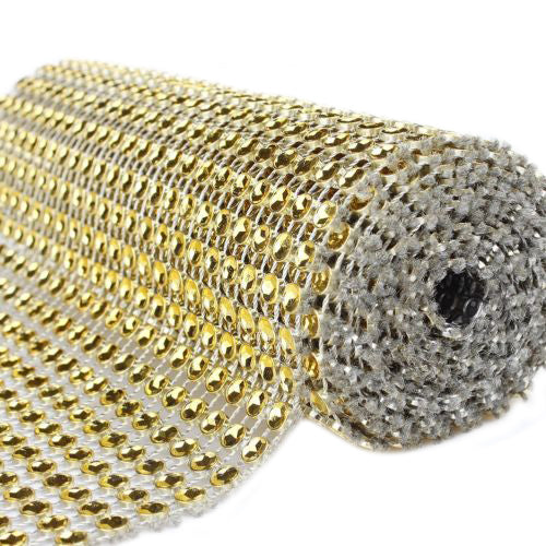 1 Yard Sparkle Rhinestone Plastic Ribbon Roll Mesh Wrap Wedding Decoration