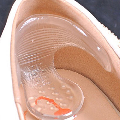 2 Pairs Silicone High Heel Shoes Insole Pad Cushion Grips Foot Protect Heel Liner