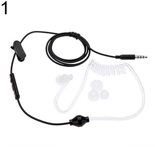 3.5mm Mono Stereo Air Tube Anti-radiation Radiation Proof Earphone Headset
