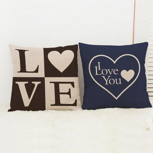 Love Letter Printed Pillow Case Bed Sofa Square Throw Cushion Cover Decoration