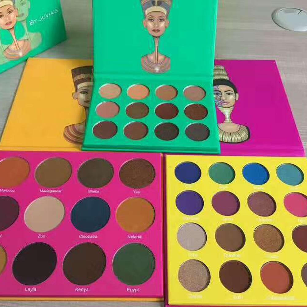 6 12 16 Colors Glitter Matte Effect Powder Eyeshadow Palette Eye Cosmetic Makeup