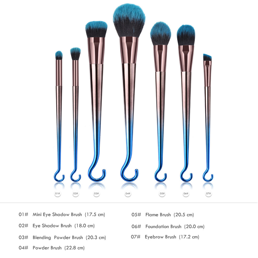 7Pcs Electroplated Handle Foundation Concealer Women Makeup Brushes Set Cosmetic