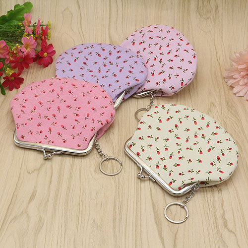 Women's Lovely Floral Pattern Card Change Holder Mini Wallet Clutch Coin Purse