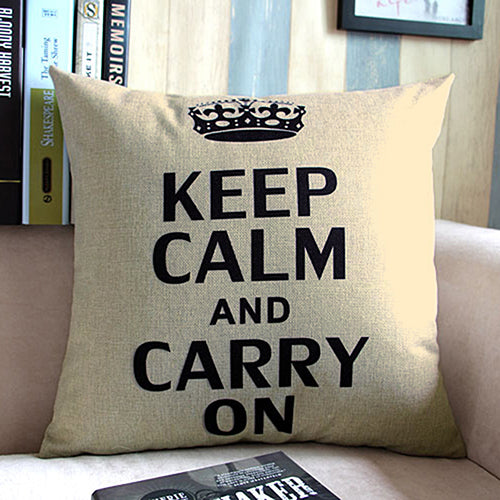 Retro Home Decorative Linen Cotton Blended Cushion Cover Crown Throw Pillow Case