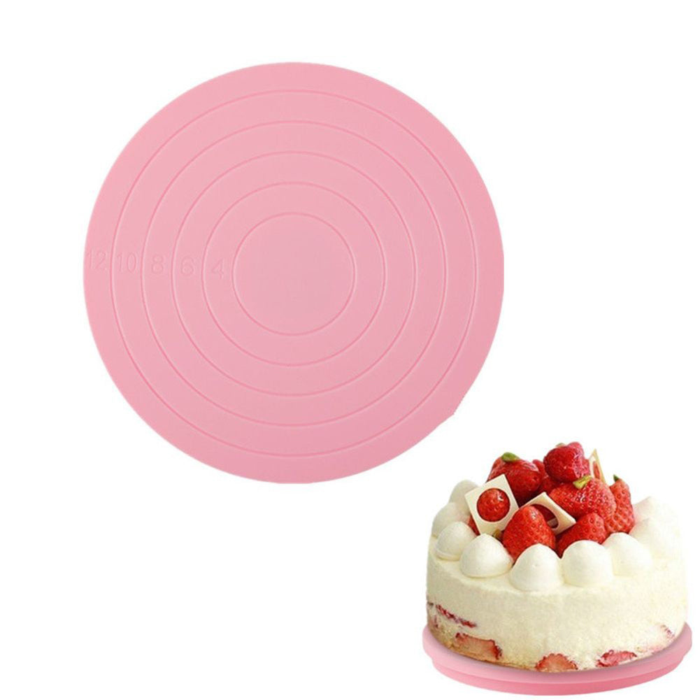 14cm Round Food-grade Plastic Rotating Cake Turntable Stand Baking Decor Plate