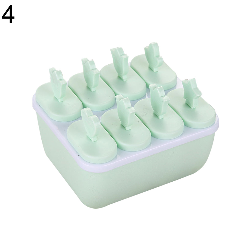 Plastic Popsicle Ice Cream Mold Maker Tray Cube DIY Kitchen Tool with Cover