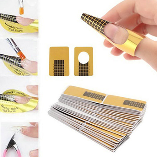 100pcs Women Nail Art Form Guide for Acrylic UV Gel Tips Extension Art Nail Tools