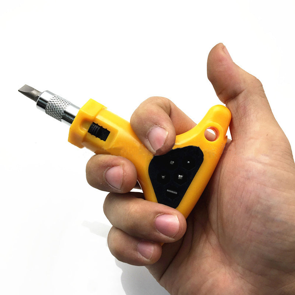 T Handle Anti-slip Ratchet Screwdriver Bits Tool Set Hex Slotted Hardware Tool