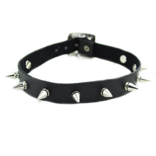 Gothic Men Women Unisex Faux Leather Spike Rivet Choker Punk Necklace Jewelry