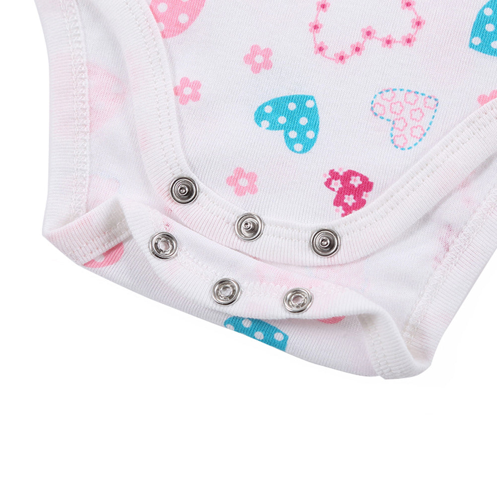 Lovely Hearts Printed Short Sleeve 0-1 Year Infant Baby Romper Summer Jumpsuits