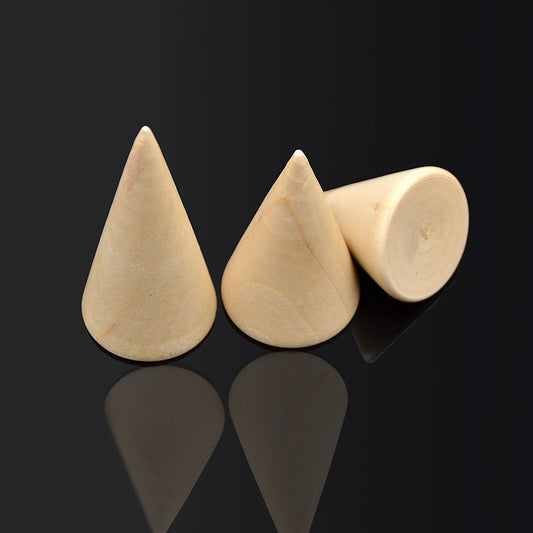 3Pcs Simple Wooden Cone Display Stand Holder Jewelry Ring Pendant Showing Stand