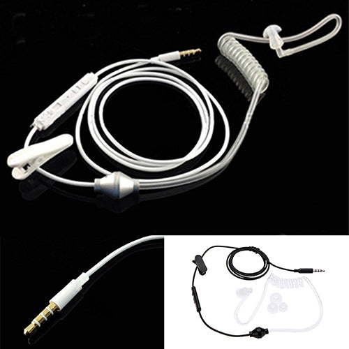 3.5mm Mono Stereo Air Tube Anti-radiation Radiation Proof Earphone Headset