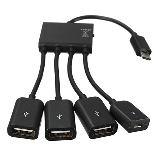 4 In 1 Micro USB Hub OTG Cable Extension Adapter for Android Samsung Tablet