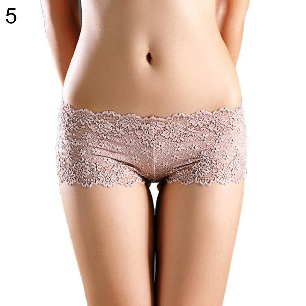 Women's Sexy Lace Low Waist See Through Hip Lifting Briefs Panties Underwear