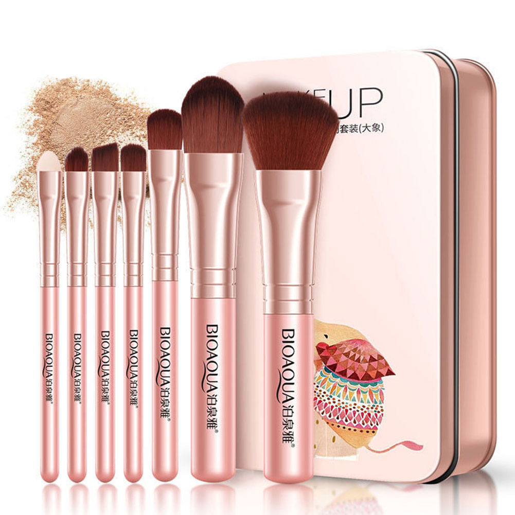 7Pcs Makeup Brushes Set Eye Lip Face Foundation Soft Fiber Hair Cosmetic Tool