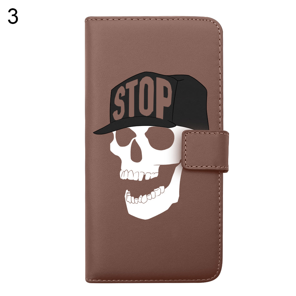 Faux Leather Cool Skull Flip Stand Wallet Case Cover for iPhone 7 7 Plus 6 Plus
