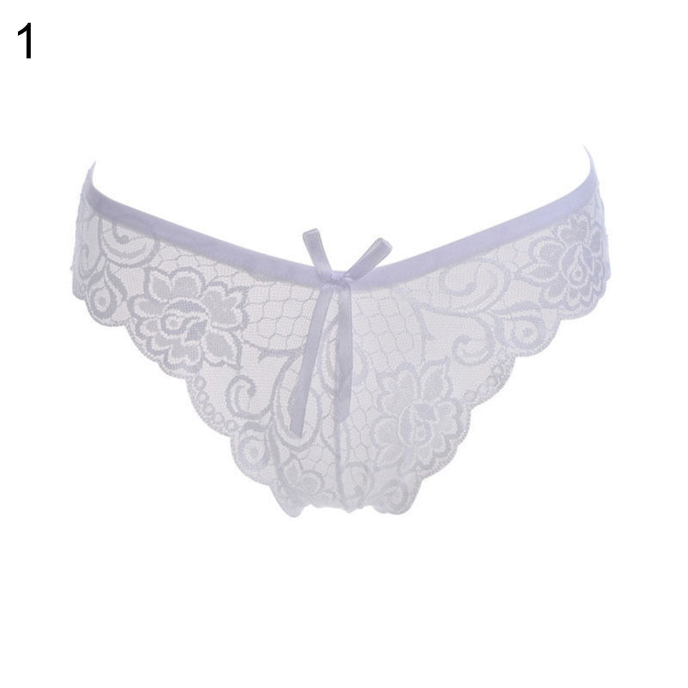 Women Sexy Lace See-through V-string Briefs Panties Thongs G-string Underwear