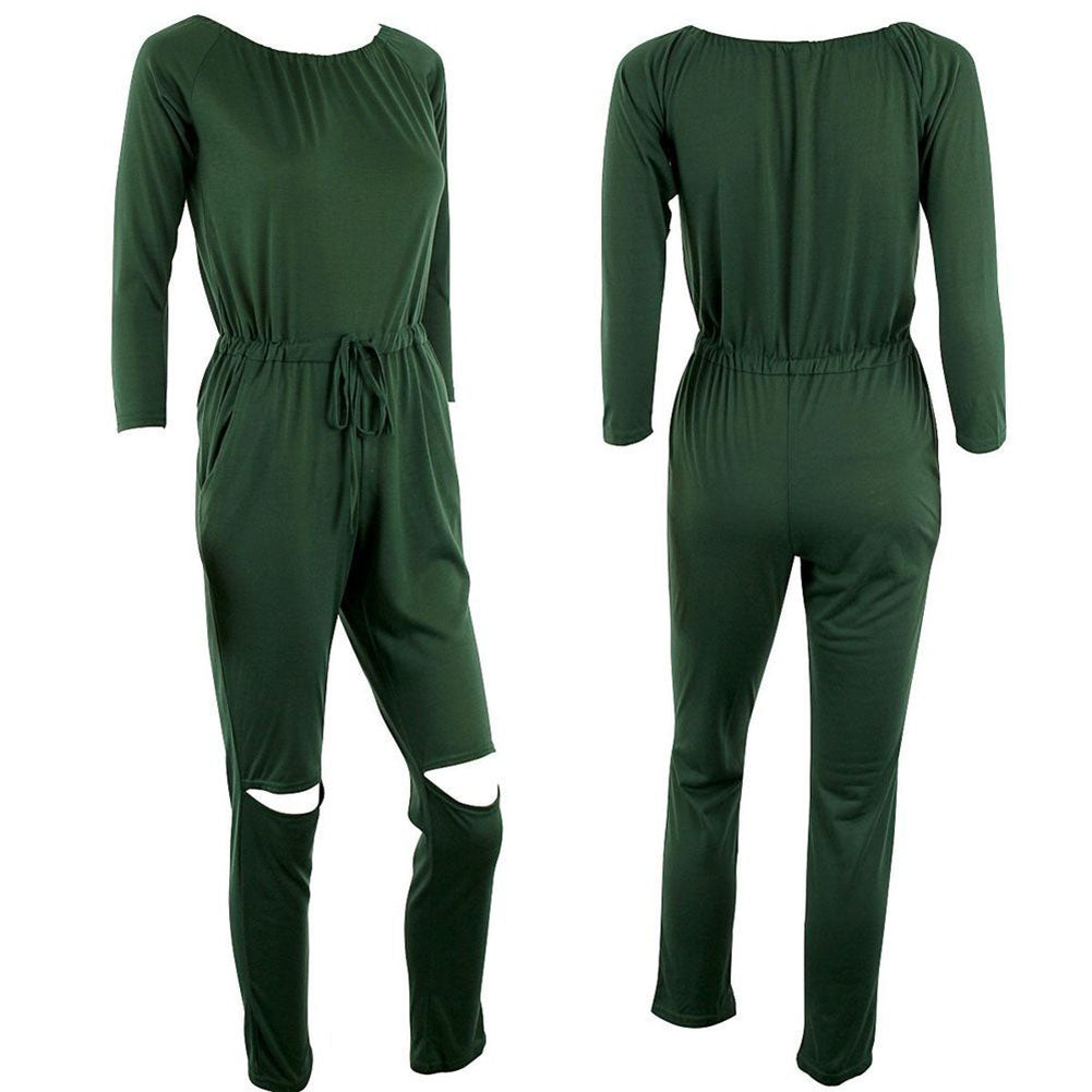 Sexy Clubwear Bodycon Solid Color Off Shoulder Jumpsuit Romper Long Trousers