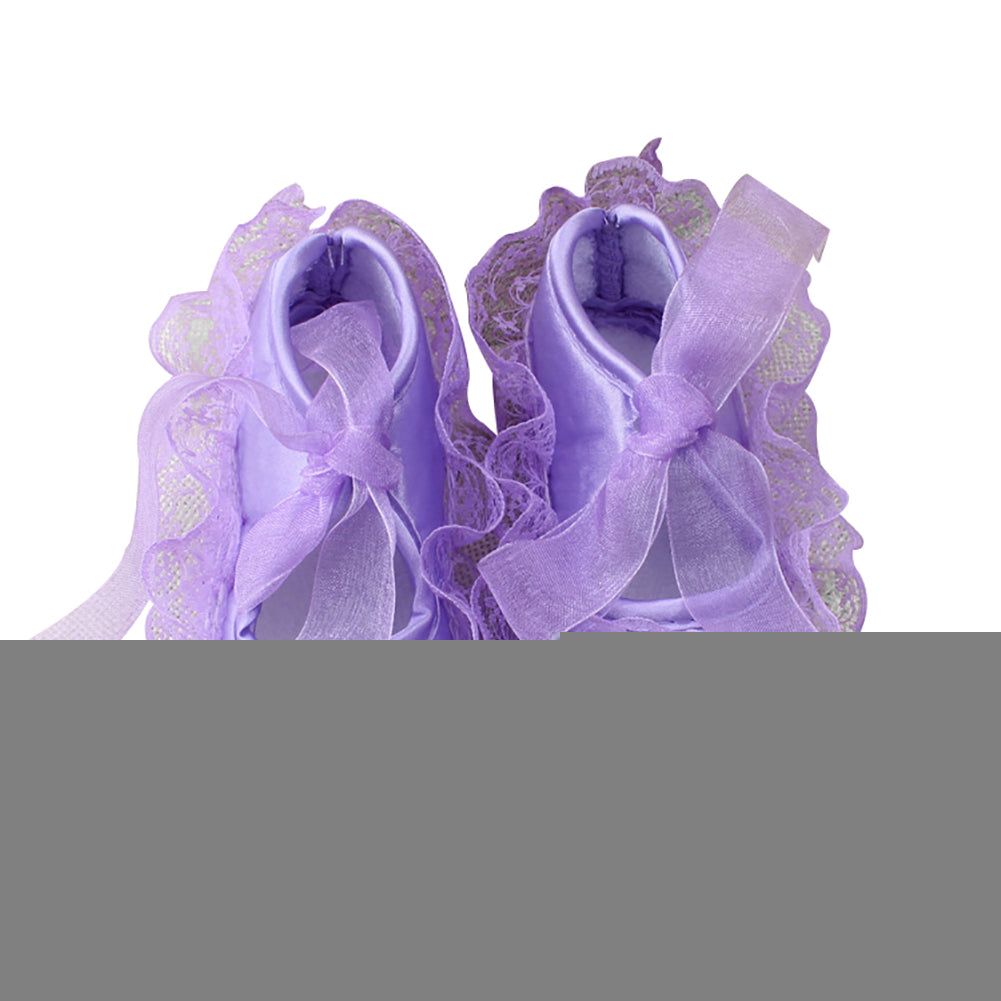 Cotton Princess Girl Shoes Anti-Slip Soft Sole Baby Toddler Lace Flower Footwear