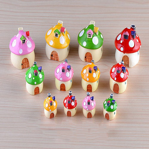 3 Sizes Mushroom Miniature Garden Ornament DIY Craft Pot Fairy Dollhouse Decor