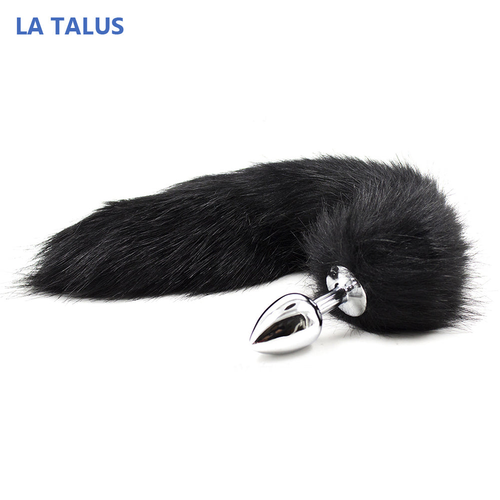 Adult Women Faux Fox Tail Anal Plug Stainless Steel Butt G-Spot Toys Sex Product