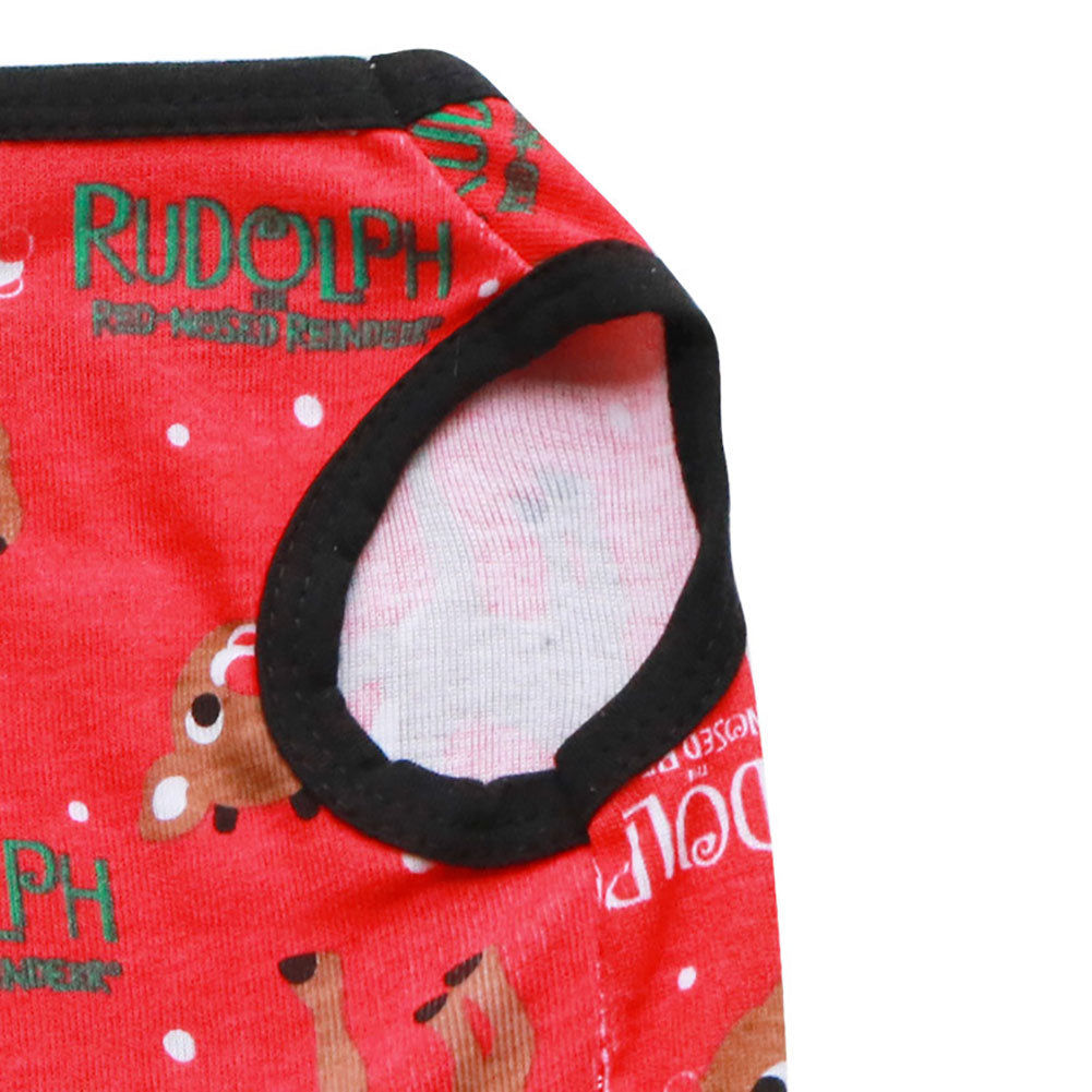 Cute Christmas Pet Vest Elk Print Breathable Sleeveless Top Dog Apparel Clothes