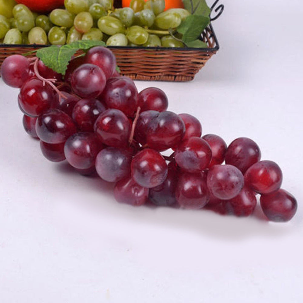 36 Pcs in 1 Bunch Artificial Plastic Grapes Lifelike Fake Fruit Food Home Decor