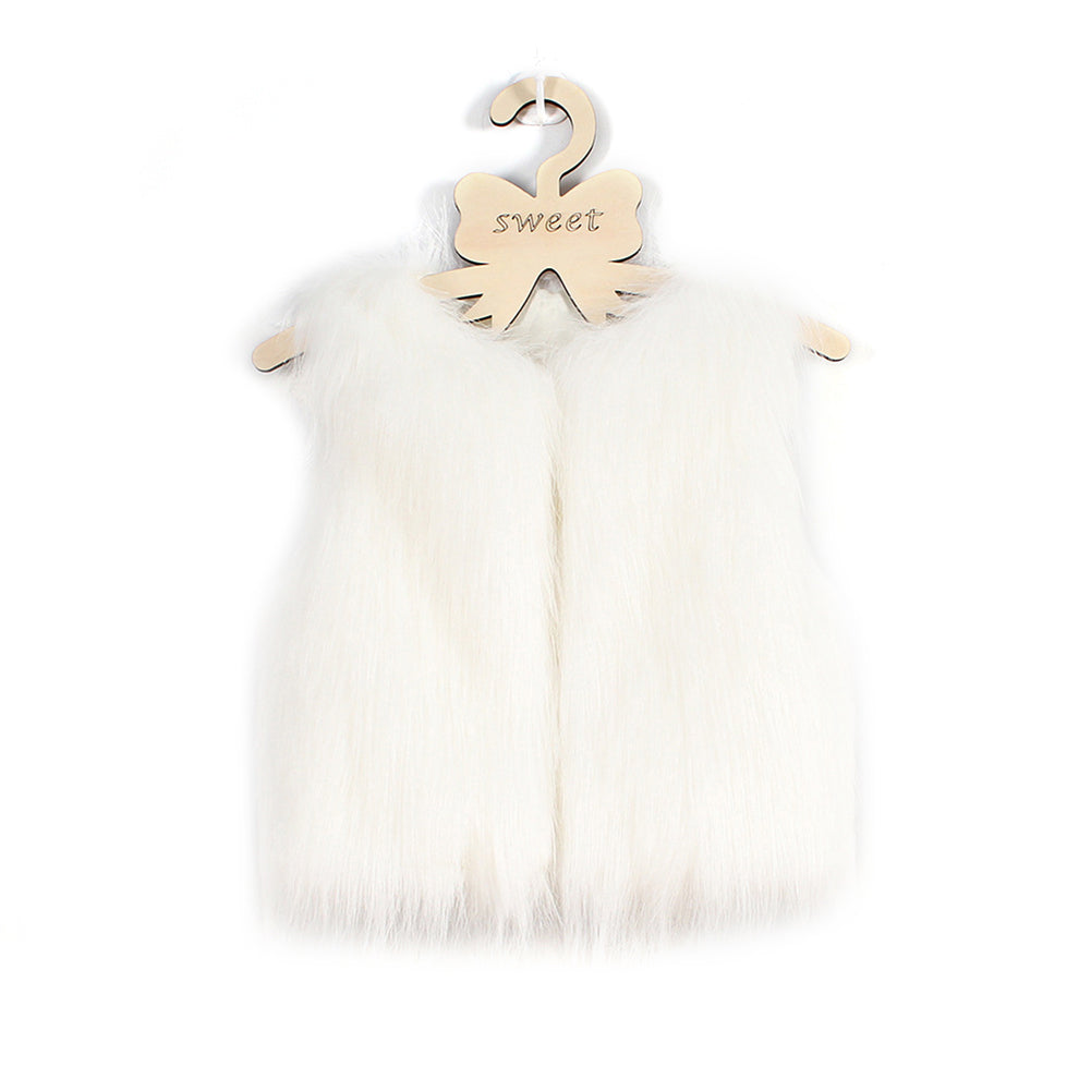 Children Kids Unisex Sleeveless Vest Winter Outwear Coat Faux Fur Baby Jacket