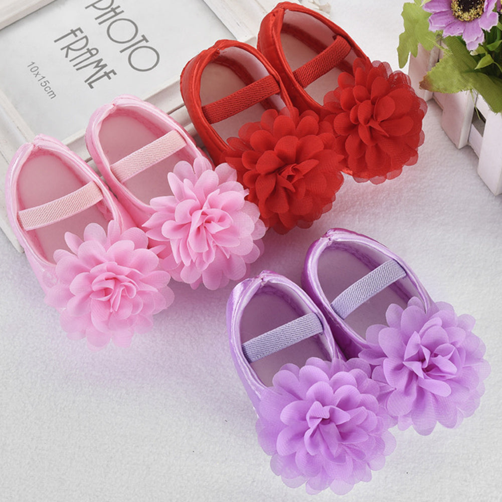 Toddler Baby Kids Girl Bowknot/Flower Anti-slip Princess Slip-on Soft Sole Shoes