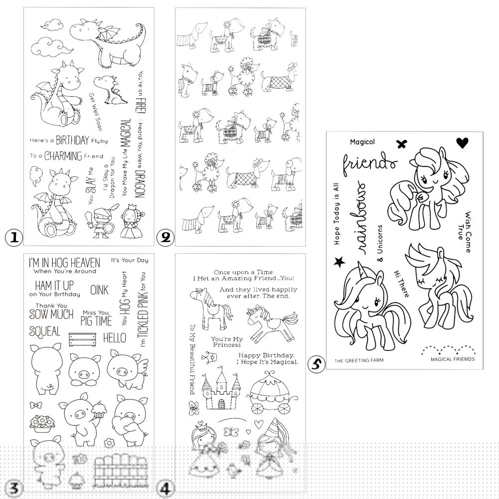 Unicorn Horse Transparent Stamper DIY Scrapbooking Card Photo Album Decoration