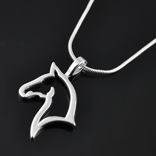 Men Women Fashion Unique Hollow Horse Head Pendant Sweater Chain Necklace Gift