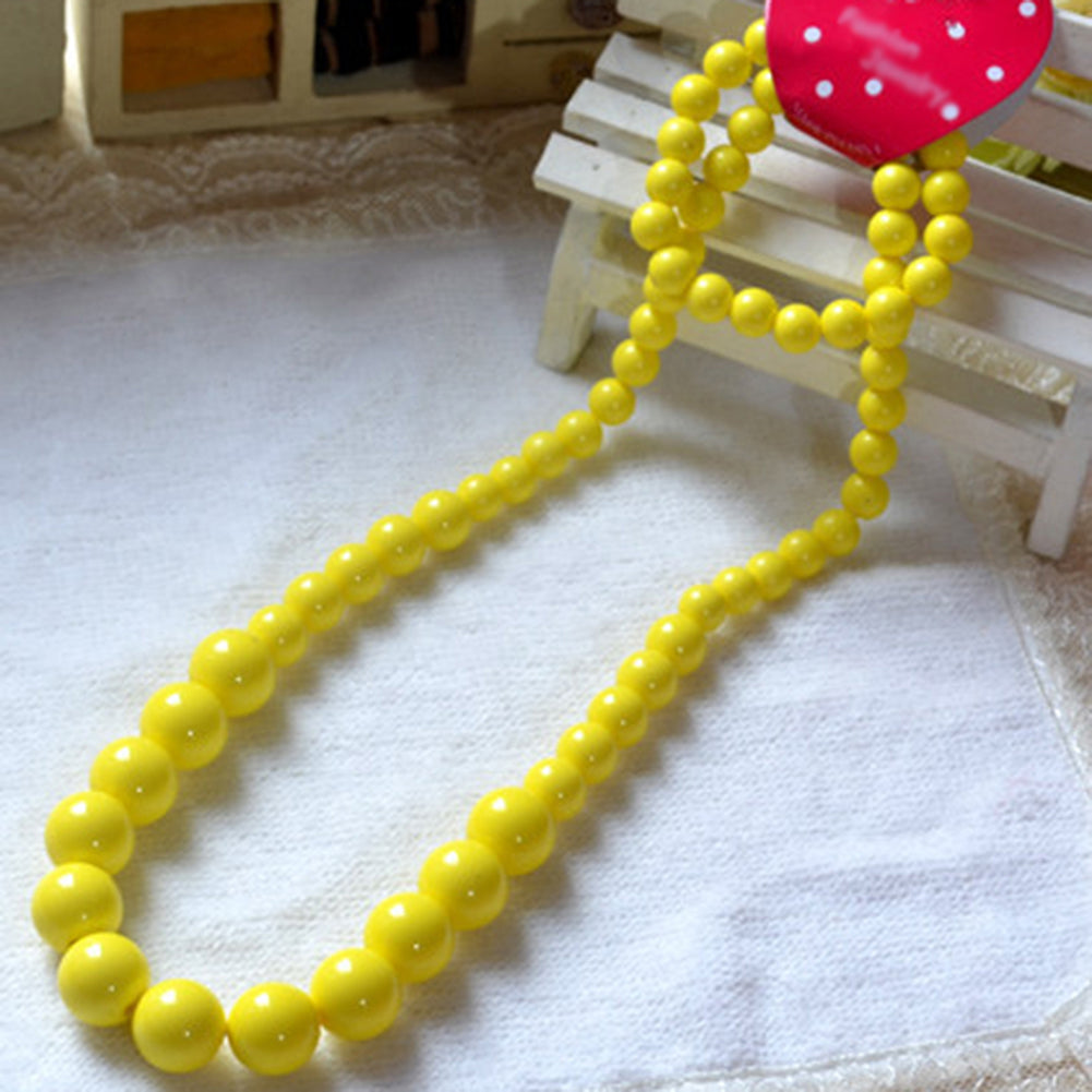 Toddler Baby Girl Colorful Beads Chain Necklace Princess Jewelry Birthday Gift