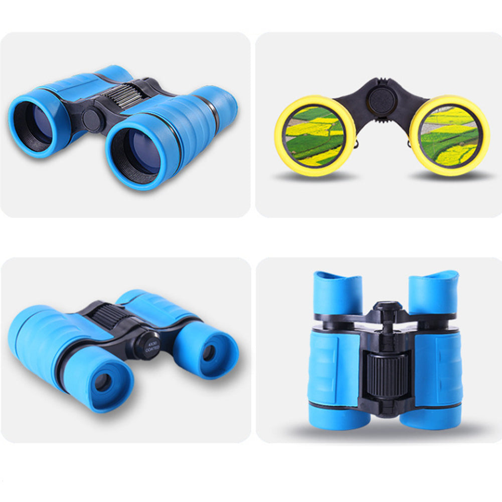4X Magnification 30mm Objective Colorful Kids Child Mini Compass Binoculars Toy
