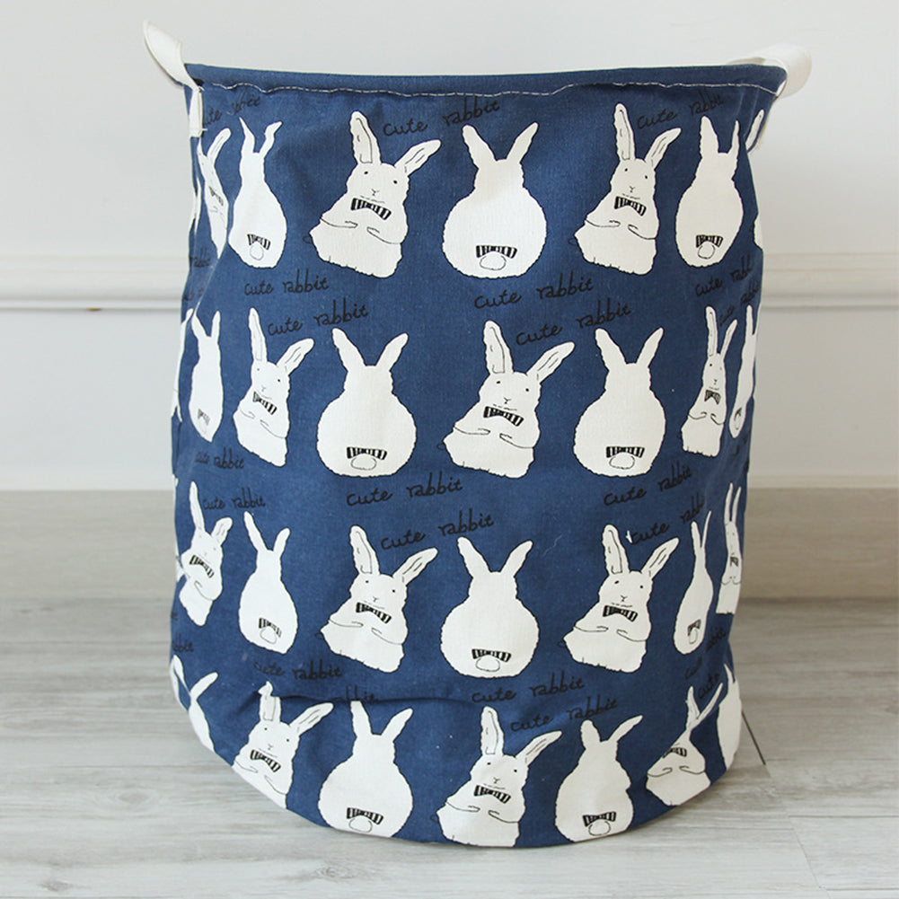 Cartoon Pattern Laundry Basket Home Washing Sorter Hamper Cotton Storage Bag
