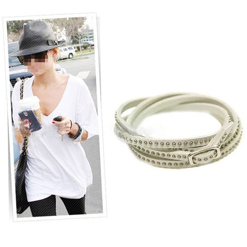 Fashion Women Men Punk Multilayer Faux Leather Rivet Bracelet Bangle Jewelry