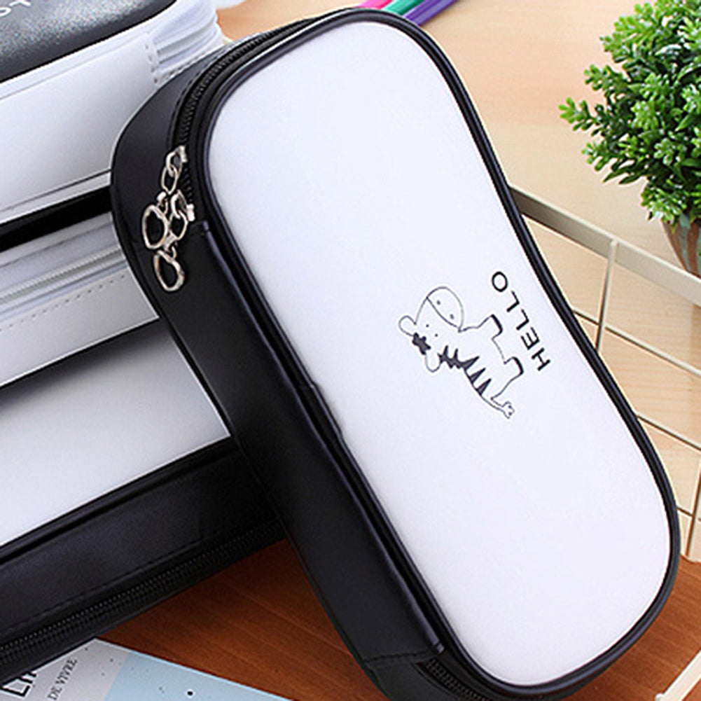 Animal Plant Large Capacity Pen Pouch Pencil Case Stationery Storage Bag Box